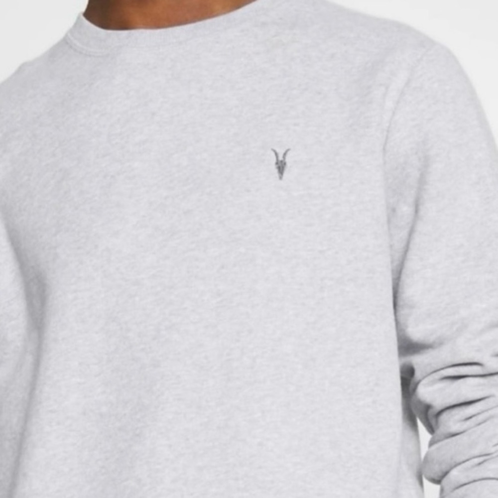 All Saints Raven Crew Sweatshirt In Gray Heather Size XS